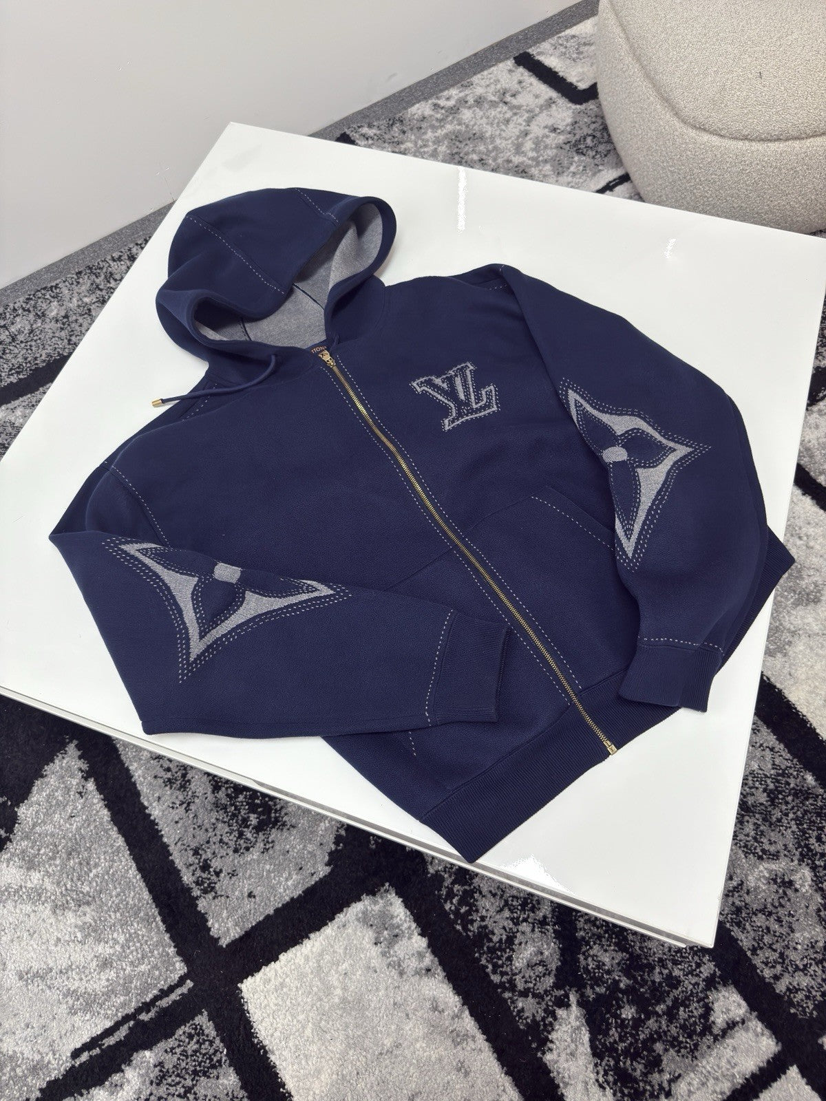 Louis Vuitton Hoodie Navy XXL