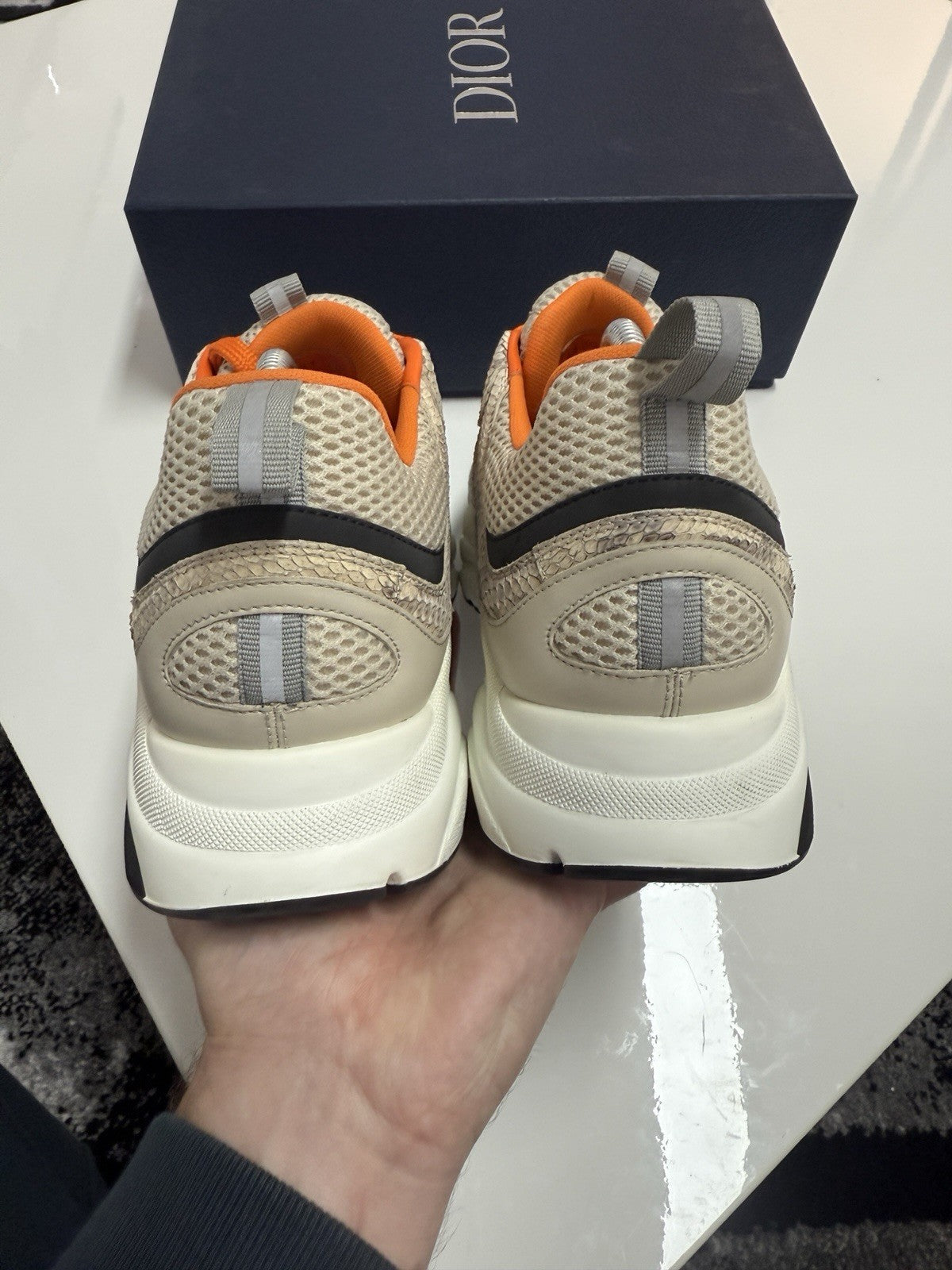 Dior B22 Orange Python UK11 (EU45)